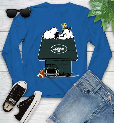 New York Jets NFL Football Snoopy Woodstock The Peanuts Movie Youth Long Sleeve 9