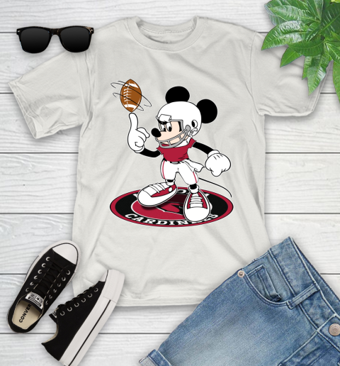 NFL Football Arizona Cardinals Cheerful Mickey Disney Shirt fish pond Youth T-Shirt 12