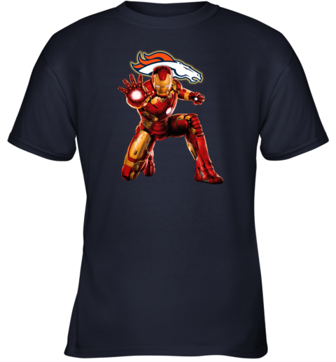 NFL Spider Man Avengers Endgame Football Denver Broncos Youth T-Shirt