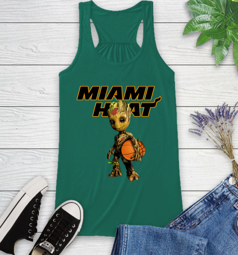 Miami Heat NBA Basketball Groot Marvel Guardians Of The Galaxy Racerback Tank 7