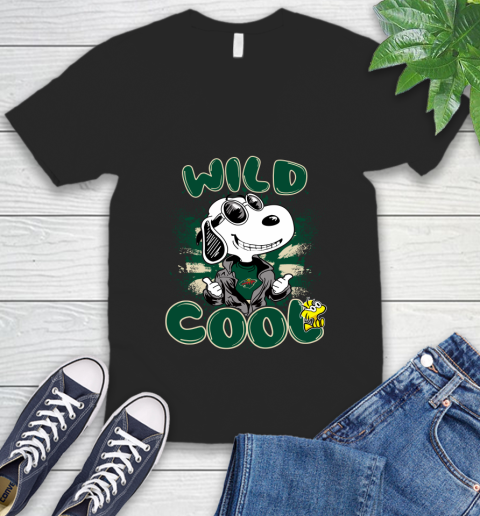 NHL Hockey Minnesota Wild Cool Snoopy Shirt V-Neck T-Shirt