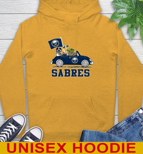 NHL Hockey Buffalo Sabres Darth Vader Baby Yoda Driving Star Wars Shirt Hoodie 3