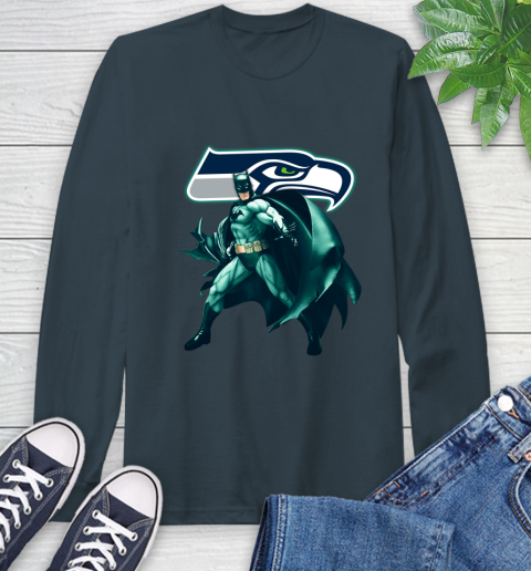 NFL Batman Football Sports Seattle Seahawks Long Sleeve T-Shirt 8