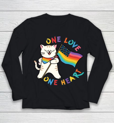 Independence Day 4th Of July Proud American Gay Kitten Youth Long Sleeve