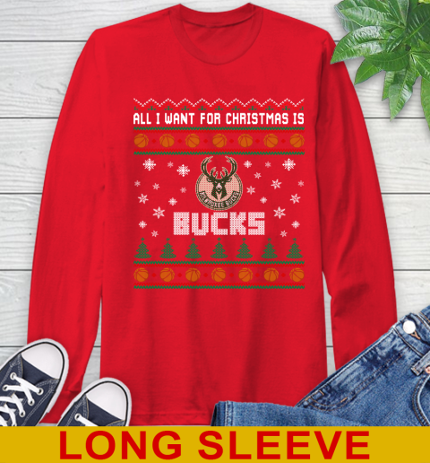 NBA All I Want For Christmas Is Milwaukee Bucks Basketball Sports 66