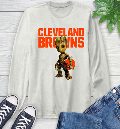 Cleveland Browns NFL Football Groot Marvel Guardians Of The Galaxy Long Sleeve T-Shirt 12