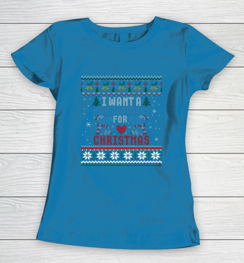 I Want A Hippopotamus For Christmas Ugly Xmas Women's T-Shirt 6