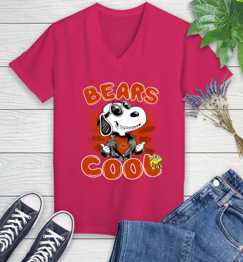 NFL Football Chicago Bears Cool Snoopy Shirt Women's V-Neck T-Shirt 7