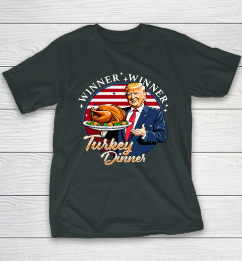 Humor Funny Trump Winner Winner Turkey Dinner Thanksgiving Youth T-Shirt 3