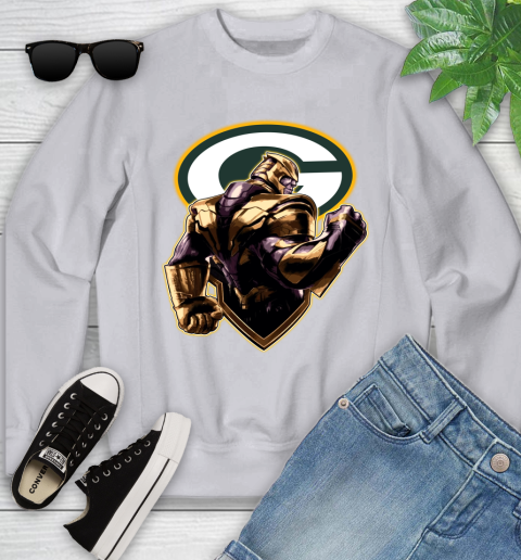 NFL Thanos Avengers Endgame Football Sports Green Bay Packers Youth Sweatshirt 4