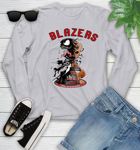 NBA Portland Trail Blazers Basketball Venom Groot Guardians Of The Galaxy Youth Long Sleeve 5