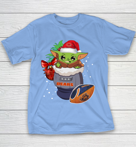 Chicago Bears Christmas Baby Yoda Star Wars Funny Happy NFL Youth T-Shirt 10