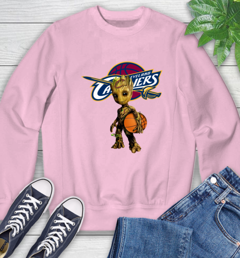 Cleveland Cavaliers NBA Basketball Groot Marvel Guardians Of The Galaxy Sweatshirt 9