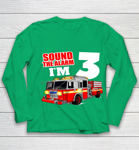Kids Fire Truck 3rd Birthday T Shirt Boy Firefighter 3 Years Old Youth Long Sleeve 4