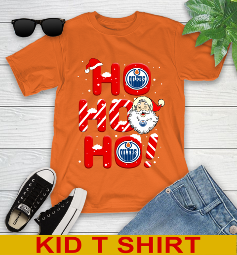 Edmonton Oilers NHL Hockey Ho Ho Ho Santa Claus Merry Christmas Shirt Youth T-Shirt 8