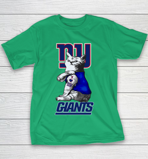 NFL Football My Cat Loves New York Giants Youth T-Shirt 4 NFL Football My Cat Loves New York Giants Youth T-Shirt - Image 4