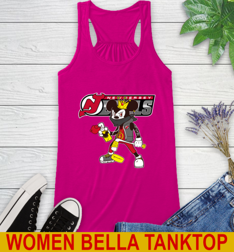 New Jersey Devils NHL Hockey Mickey Peace Sign Sports Racerback Tank 8