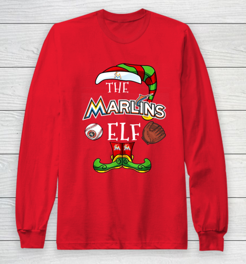 Miami Marlins Christmas ELF Funny MLB Long Sleeve T-Shirt 7