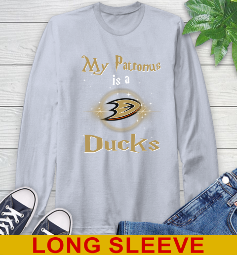 NHL Hockey Harry Potter My Patronus Is A Anaheim Ducks Long Sleeve T-Shirt 6