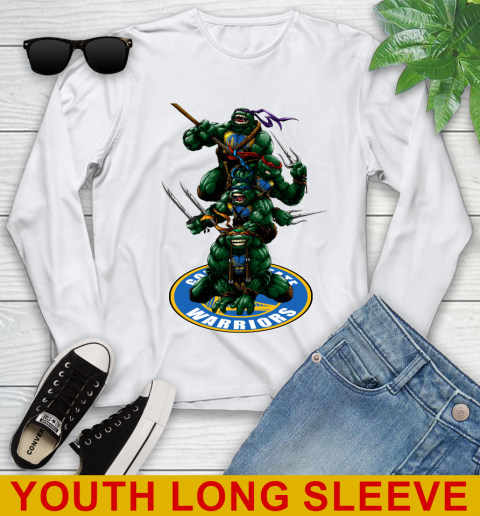 NBA Basketball Golden State Warriors Teenage Mutant Ninja Turtles Shirt Youth Long Sleeve