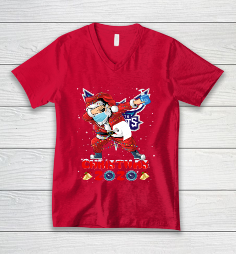 Charlotte Hornets Funny Santa Claus Dabbing Christmas 2020 NBA V-Neck T-Shirt 6