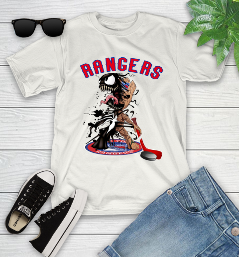 NHL New York Rangers Hockey Venom Groot Guardians Of The Galaxy Youth T-Shirt