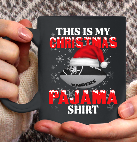 Oakland Raiders This Is My Christmas Pajama Shirt NFL Ceramic Mug 11oz 2