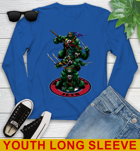 NHL Hockey Winnipeg Jets Teenage Mutant Ninja Turtles Shirt Youth Long Sleeve 10