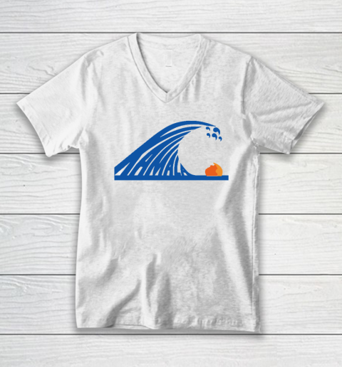 Blue Wave For Kamala Harris Trump Funny V-Neck T-Shirt