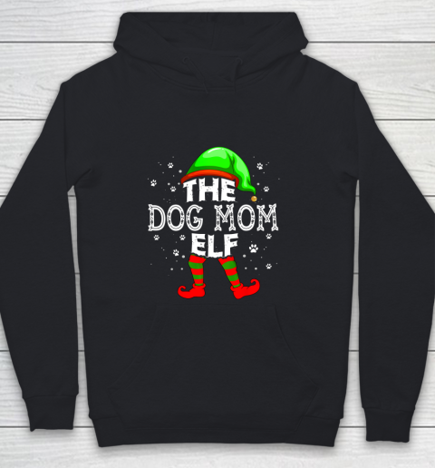 The Dog Mom Elf Group Matching Family Christmas Dog Lover Youth Hoodie