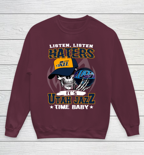 Listen Haters It is JAZZ Time Baby NBA Youth Sweatshirt 4