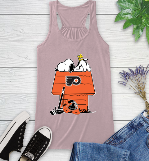 Philadelphia Flyers NHL Hockey Snoopy Woodstock The Peanuts Movie Racerback Tank 11
