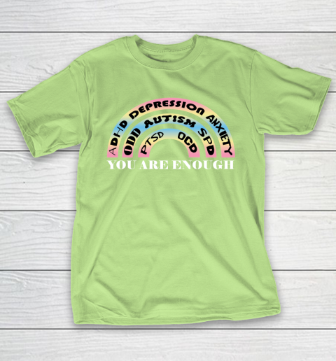 You Are Enough Rainbow Pastel Color Lovers Disability Awareness SPED Gifts Special Educators Advocat Autism Awareness T-Shirt 6