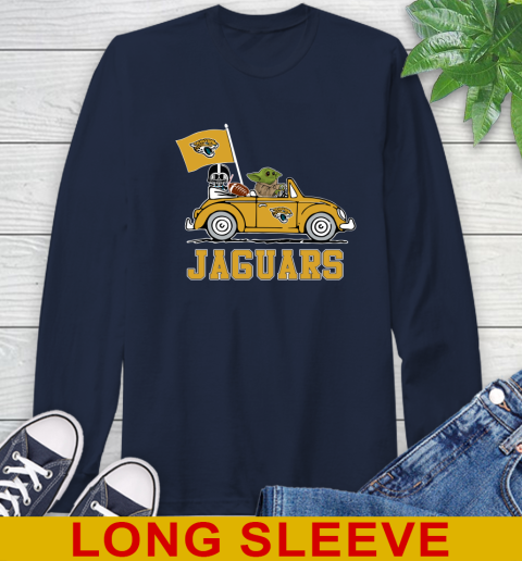 NFL Football Jacksonville Jaguars Darth Vader Baby Yoda Driving Star Wars Shirt Long Sleeve T-Shirt 4
