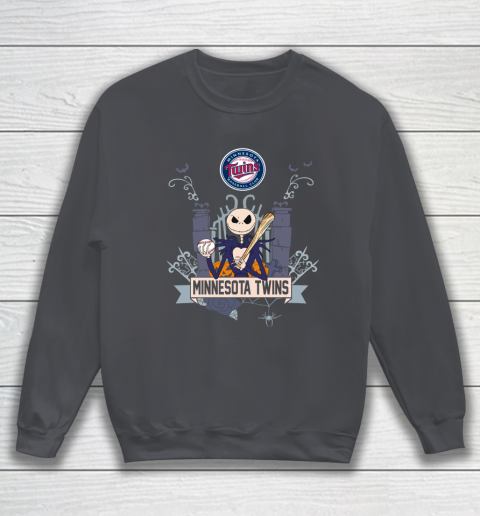 MLB Minnesota Twins Baseball Jack Skellington Halloween Sweatshirt 4