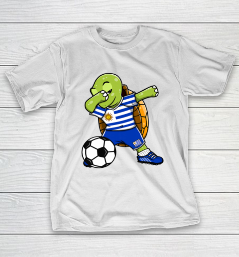 Dabbing Turtle Uruguay Soccer Fans Jersey Uruguayan Football T-Shirt