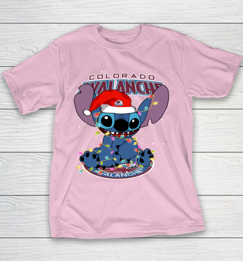 Colorado Avalanche NHL Hockey noel stitch Christmas Youth T-Shirt 5