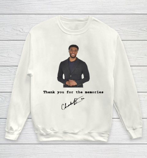 RIP Chadwick Boseman Signature Thank You For The Memories Black Panther Youth Sweatshirt
