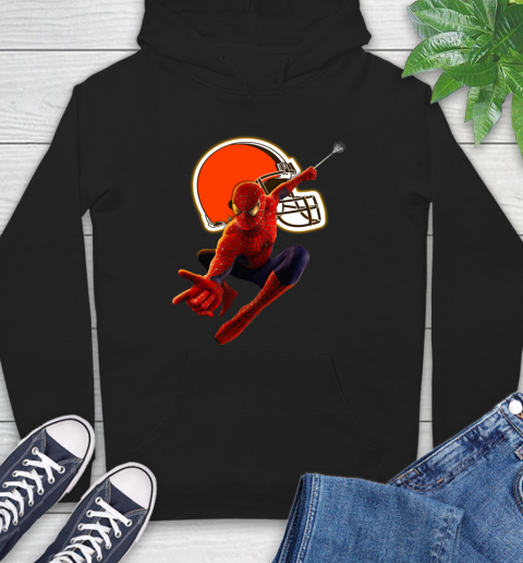 NFL Spider Man Avengers Endgame Football Cleveland Browns Hoodie 2