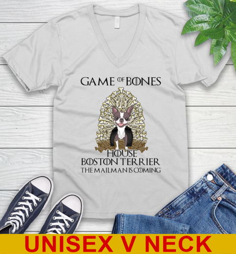 Game of bones house boston terrier dog the mailman is coming tshirt 43