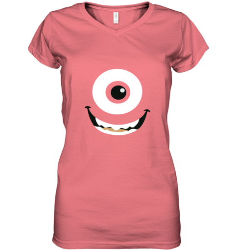 9kbe mike wazowski women v neck t shirt 39 front coral