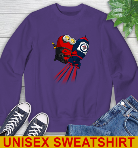NHL Hockey Winnipeg Jets Deadpool Minion Marvel Shirt Sweatshirt 4