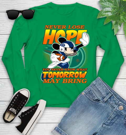 Tennessee Titans NFL Football Mickey Disney Never Lose Hope Youth Long Sleeve 7