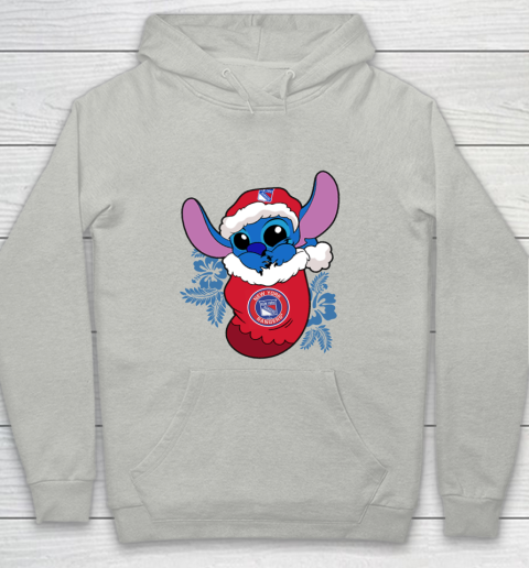 New York Rangers Christmas Stitch In The Sock Funny Disney NHL Youth Hoodie 2