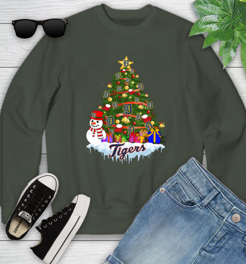 Detroit Tigers Merry Christmas MLB Baseball Sports Youth Sweatshirt 10