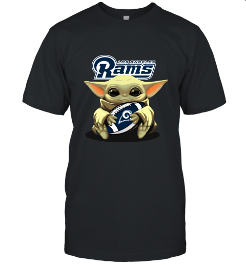 Baby Yoda Loves The Los Angeles Rám Star Wars NFL Unisex Jersey Tee