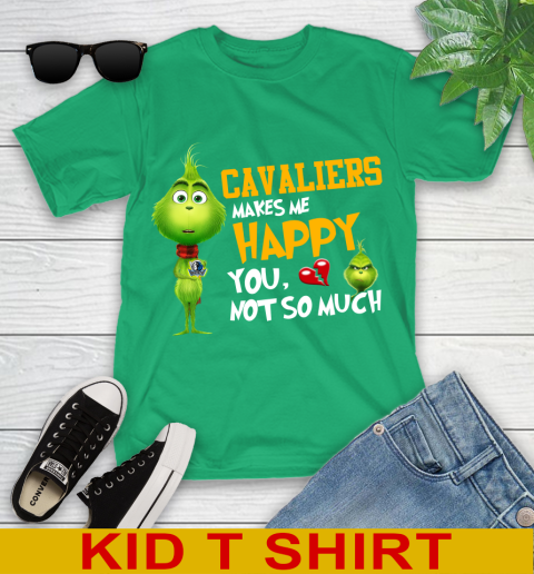NBA Dallas Mavericks Makes Me Happy You Not So Much Grinch Basketball Sports Youth T-Shirt 7