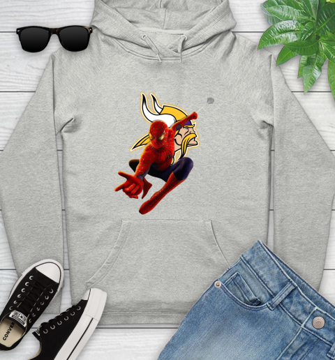 NFL Spider Man Avengers Endgame Football Minnesota Vikings Youth Hoodie
