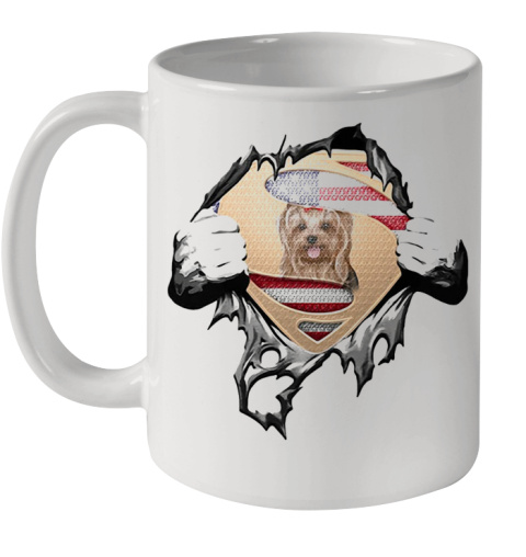 Blood Insides Superman Yorkshire Terrier American Flag Independence Day Ceramic Mug 11oz