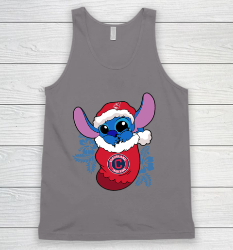 Cleveland Indians Christmas Stitch In The Sock Funny Disney MLB Tank Top 7